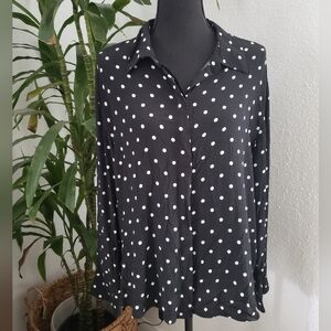 NWT A New Day Black Polka Dot Top